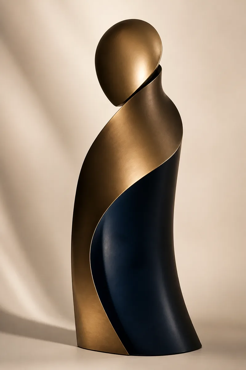 Abstract sculptural form representing craftsmanship and AI transformation